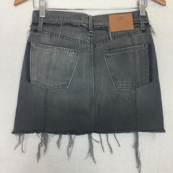 FRAME DENIM Nouveau Le Mix Mini Skirt in Ash Mix - Picture 8 of 8